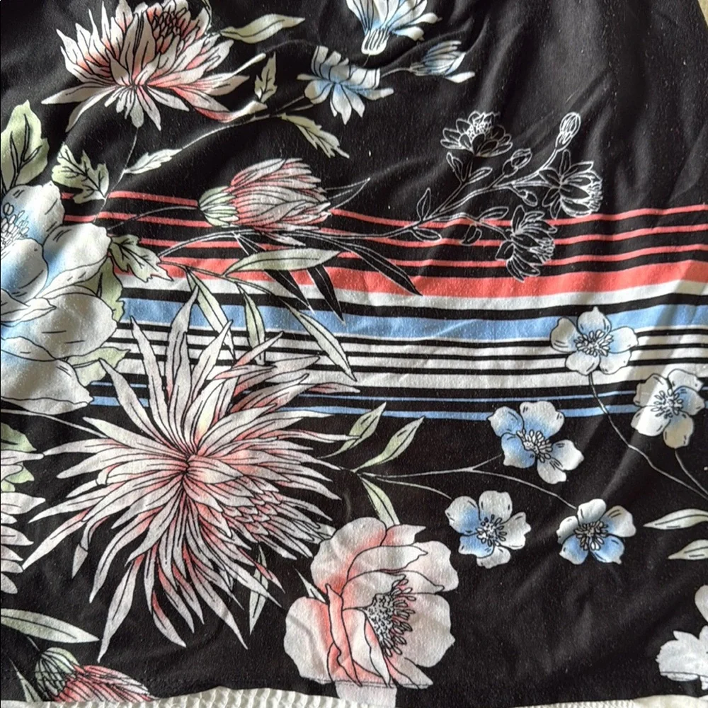 Linea Donatella Black and Pink Floral Pajama Set